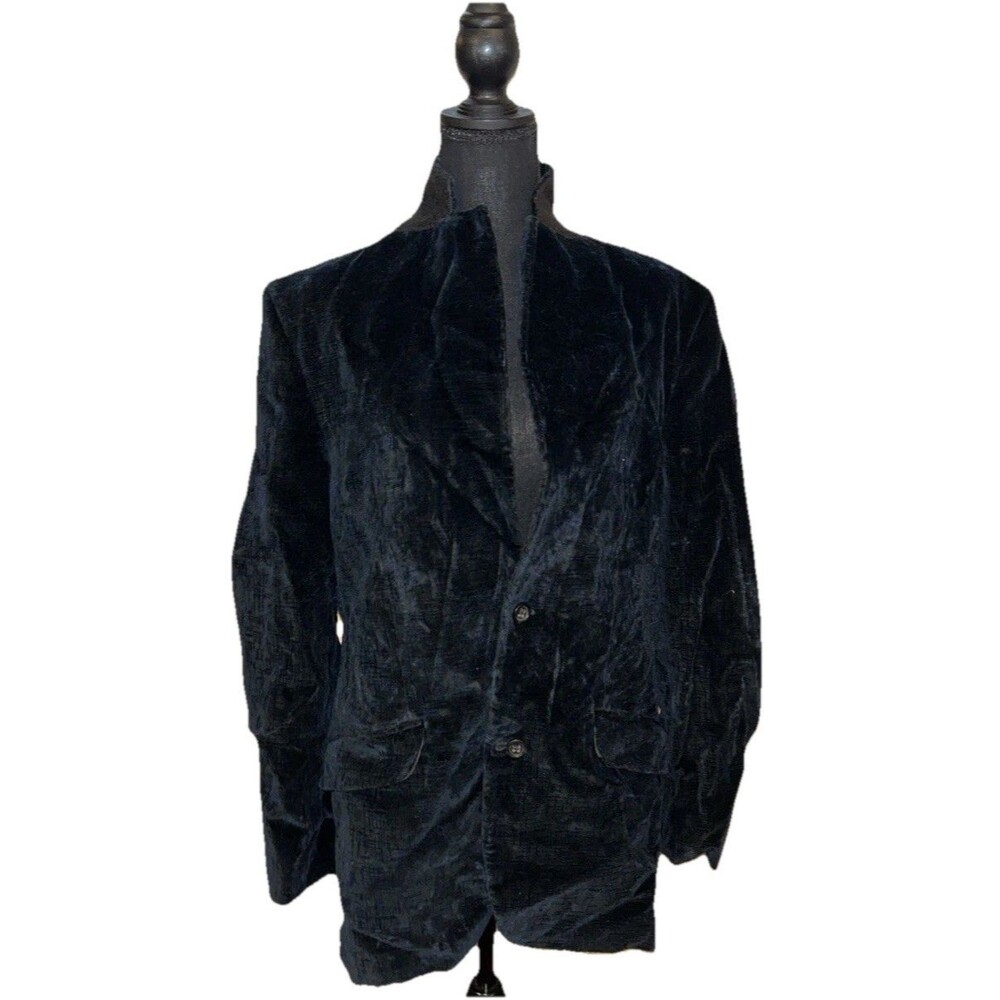International Concepts 40R Navy Blue Velvet Blazer Jacket